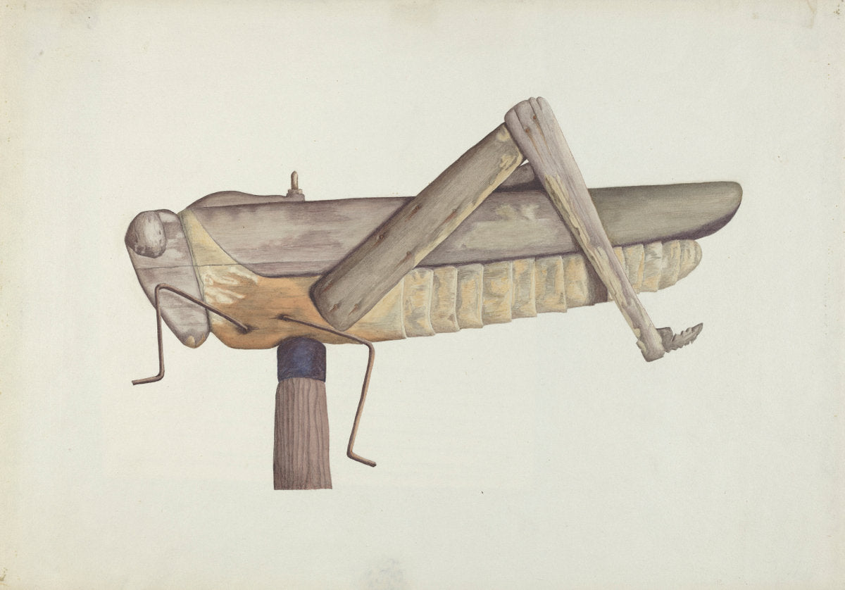 Grasshopper Weather Vane by Alfred Denghausen (American, active c. 1935), 16X12"(A3)Poster Print
