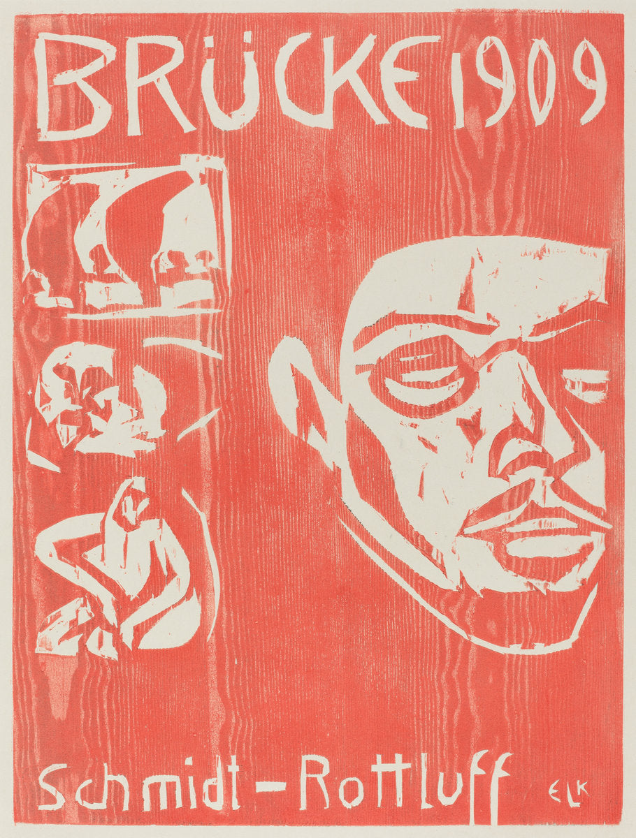 Cover of the Fourth Yearbook of the Artist Group the Brucke by Ernst Ludwig Kirchner (German, 1880 - 1938), 16X12"(A3)Poster Print