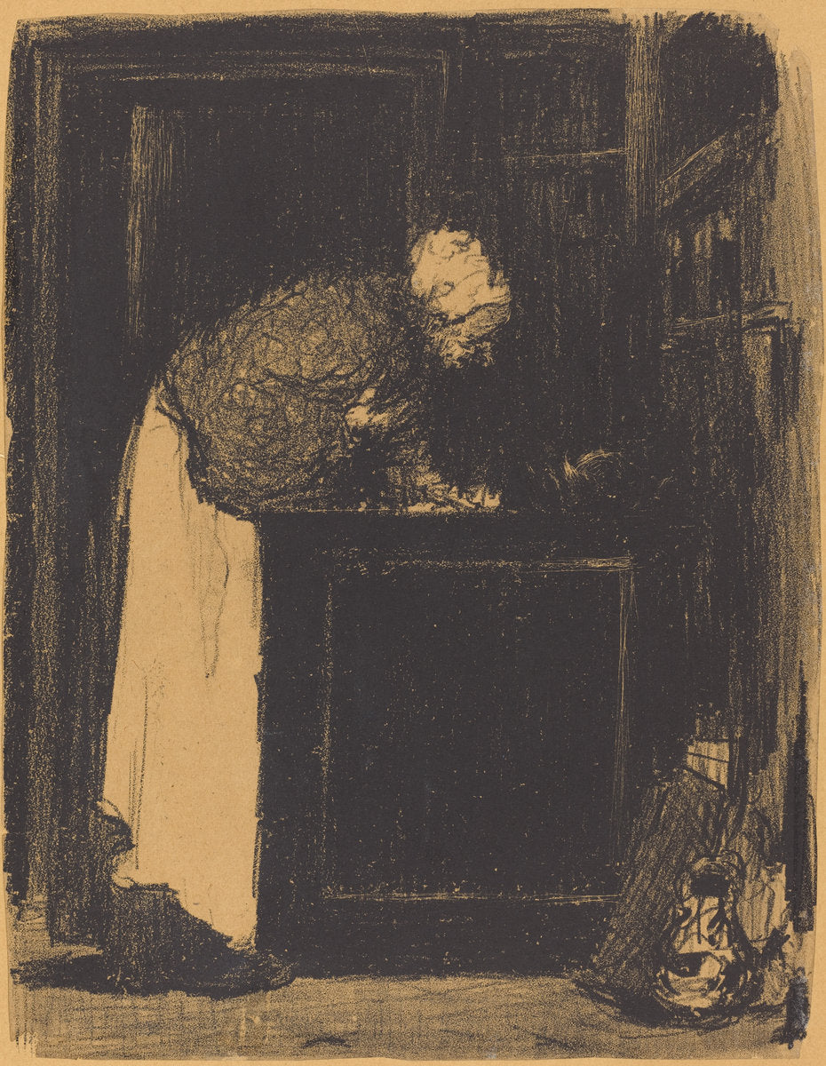 Old Woman at a Stove (Vielle Femme au Fourneau) by Edouard Vuillard (French, 1868 - 1940), 16X12"(A3)Poster Print