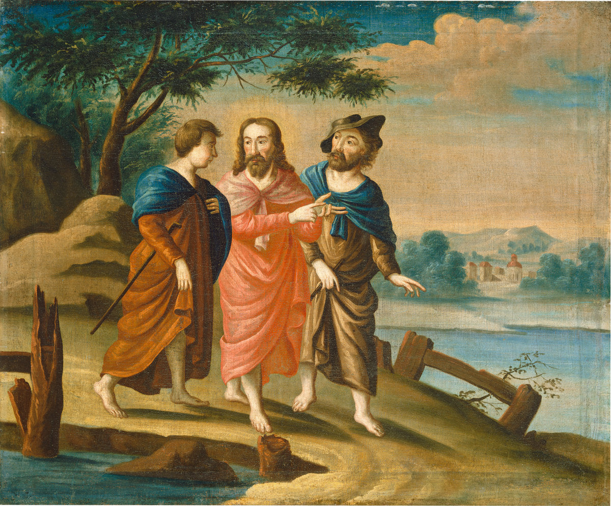 c. 1725/1730 by American 18th Century (Christ on the Road to Emmaus), 16X12"(A3)Poster Print