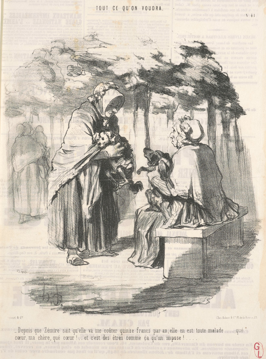 Depuis que Zémire sait qu'elle va me couter quinze francs ... by Honoré Daumier (French, 1808 - 1879), 16X12"(A3)Poster Print