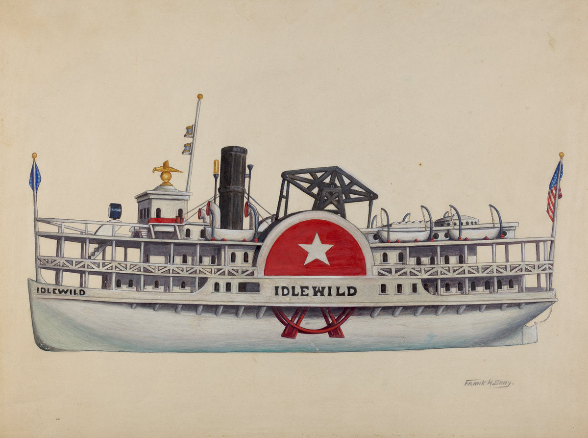 Model Ship "Idlewild" by Frank Gray (American, active c. 1935), 16X12"(A3)Poster Print
