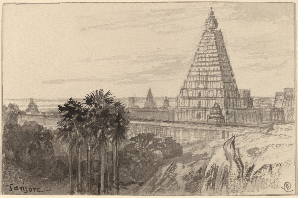 Tanjore, India by Edward Lear (British, 1812 - 1888), 16X12"(A3)Poster Print