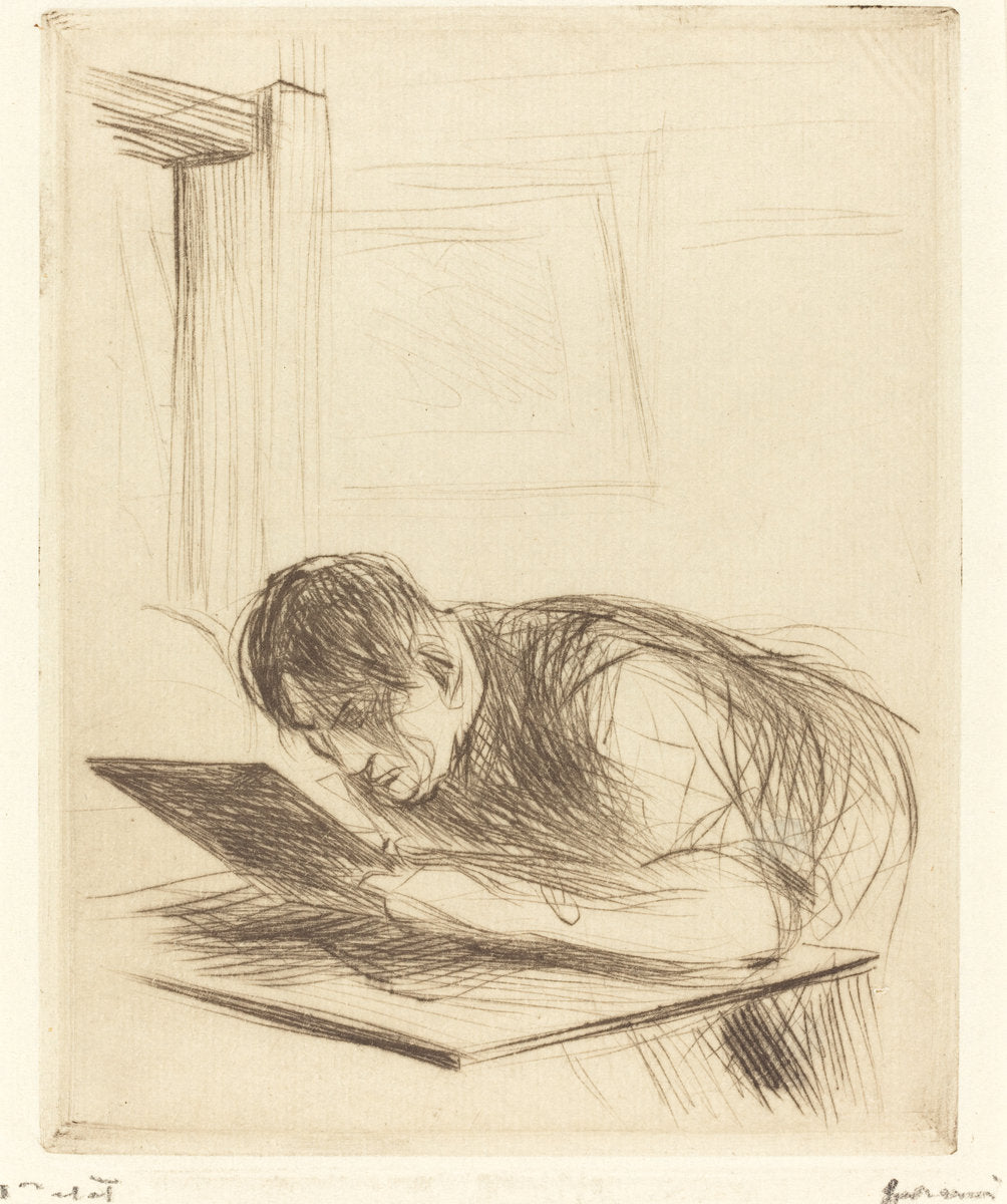 Forain Etching (first plate) by Jean-Louis Forain (French, 1852 - 1931), 16X12"(A3)Poster Print