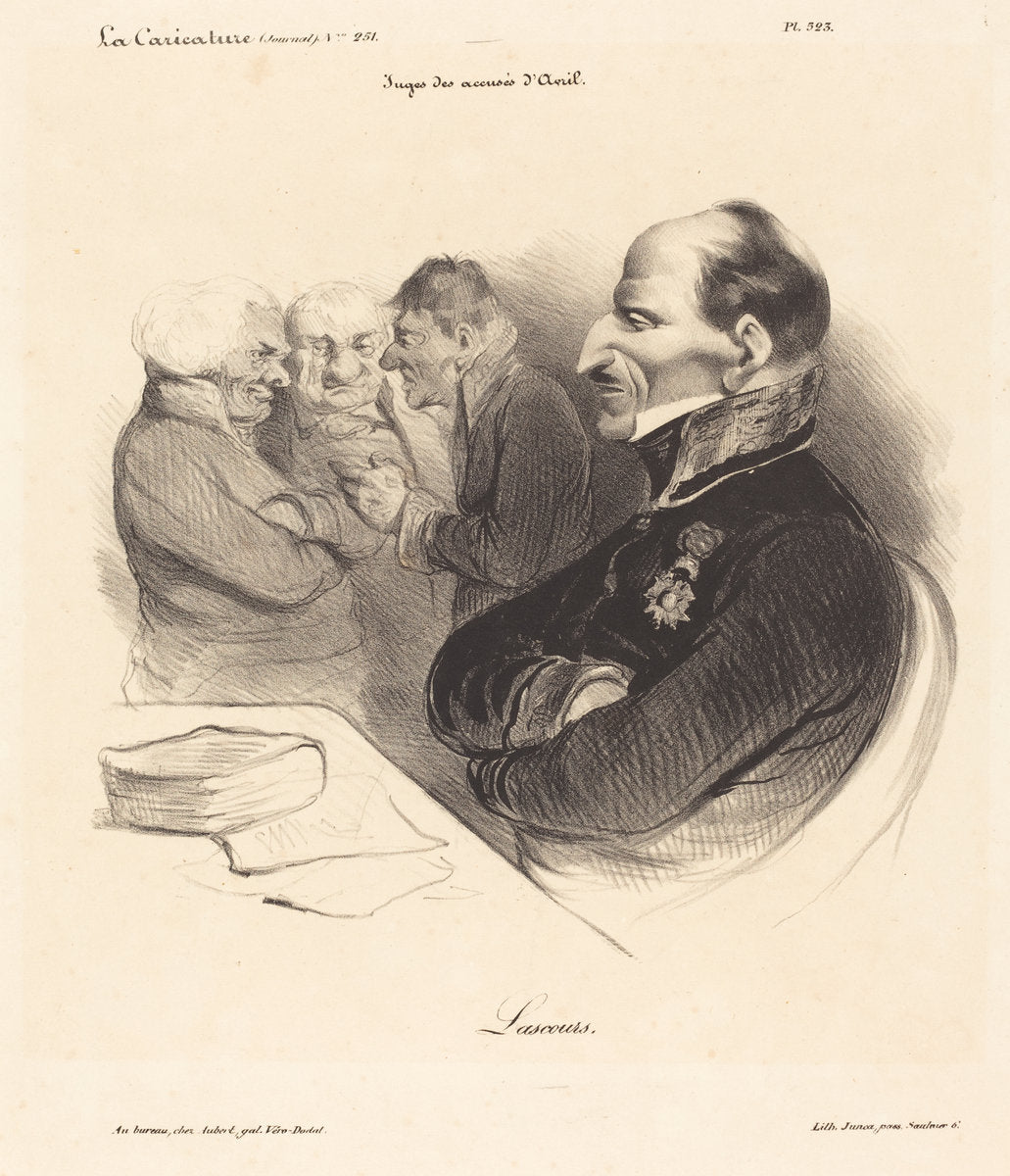 Baron de Lascours by Honoré Daumier (French, 1808 - 1879), 16X12"(A3)Poster Print