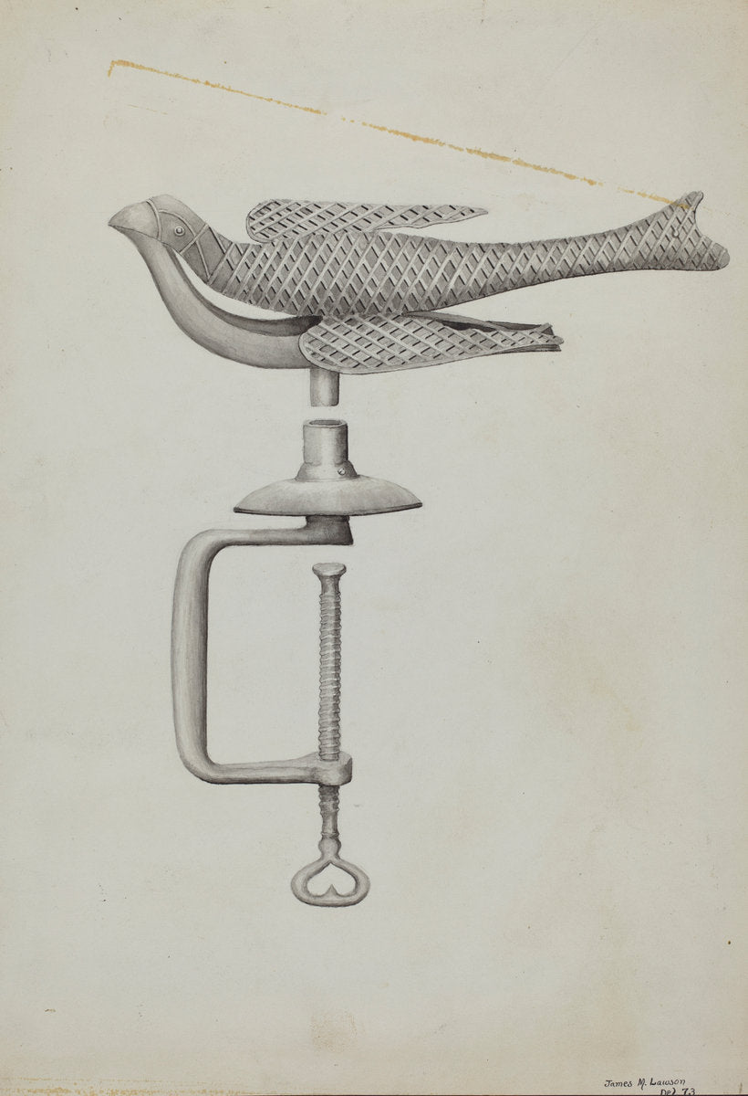 Silver Bird Sewing Holder by James M. Lawson (American, active c. 1935), 16X12"(A3)Poster Print