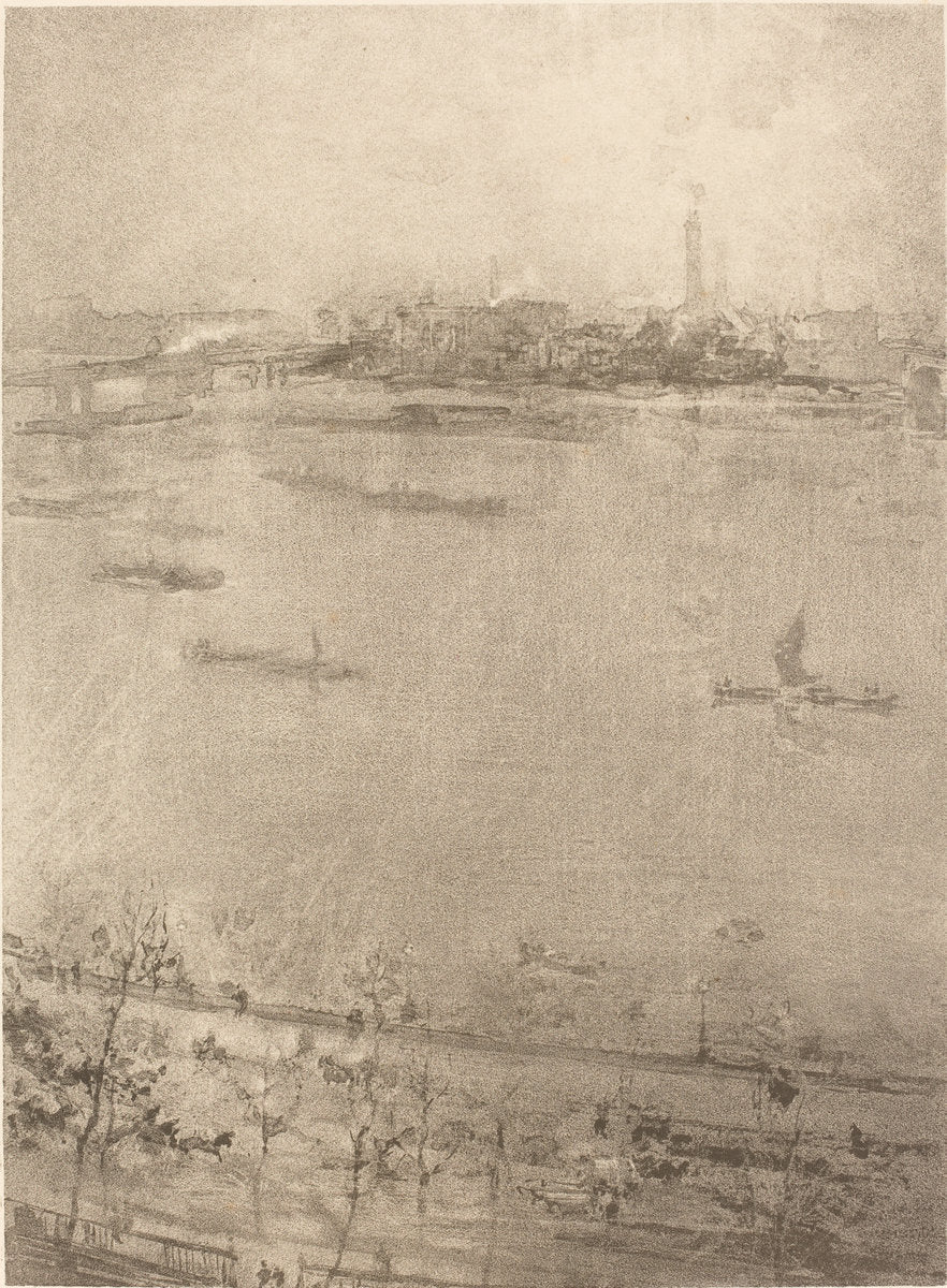 The Thames by James McNeill Whistler (American, 1834 - 1903), 16X12"(A3)Poster Print