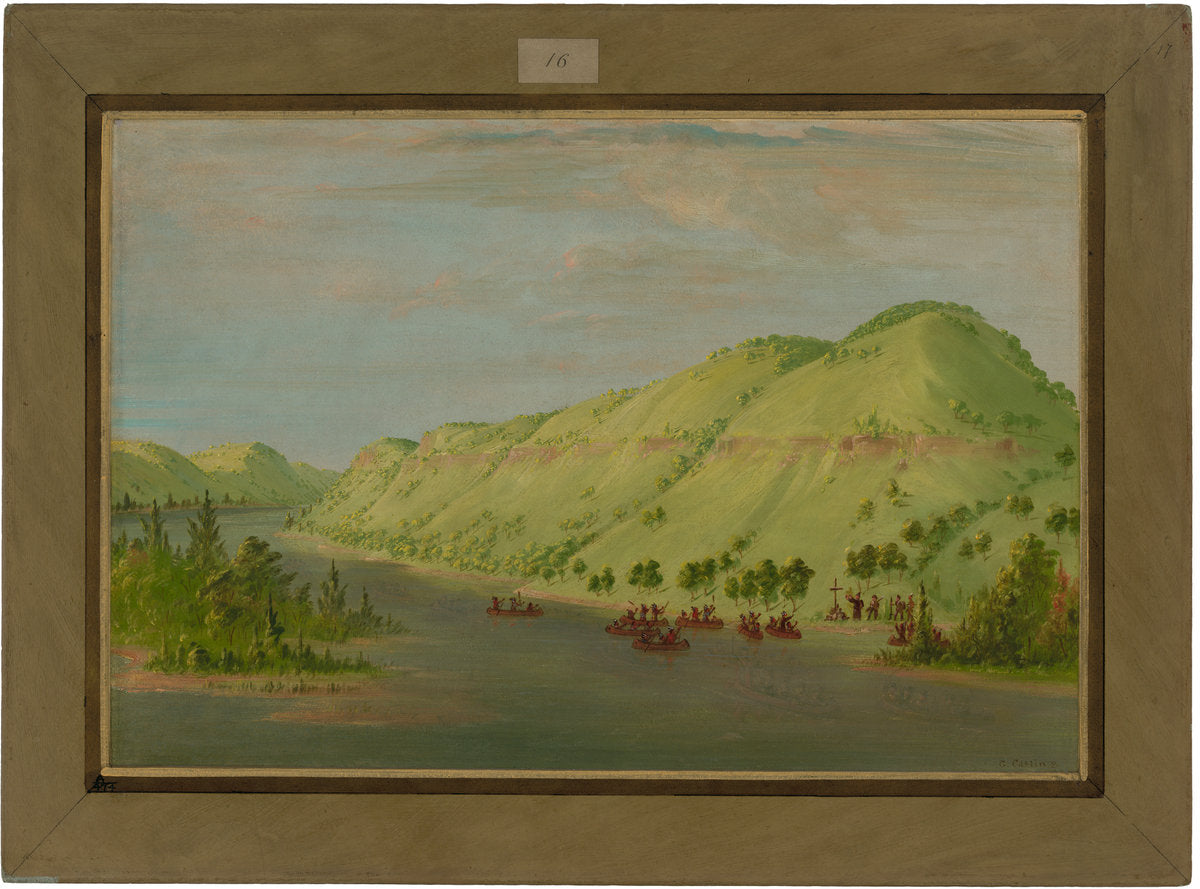 Father Hennepin Leaving the Mississippi to Join La Salle. May 8, 1680 by George Catlin (American, 1796 - 1872), 16X12"(A3)Poster Print