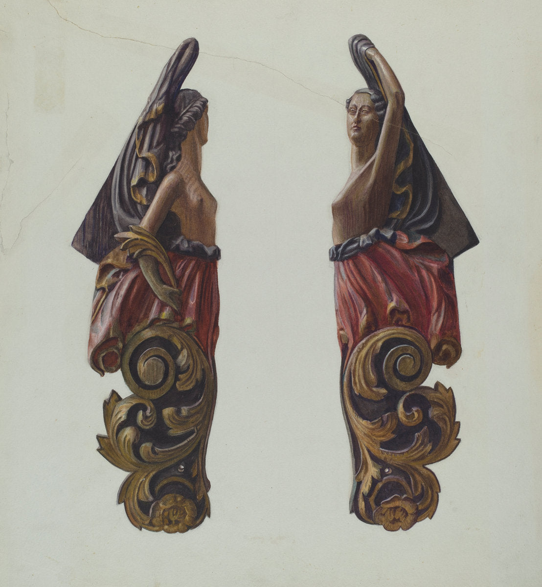 Figurehead by Elizabeth Moutal (American, active c. 1935), 16X12"(A3)Poster Print