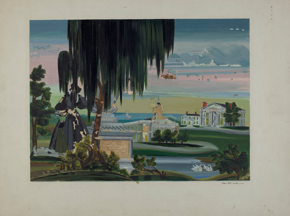 Memorial Painting by James Vail (American, active c. 1935), 16X12"(A3)Poster Print