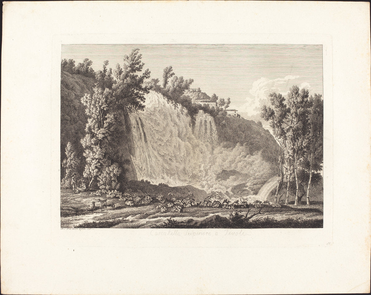 Cascatella Superiore a Tivoli by Albert Christoph Dies (Austrian, 1755 - 1822), 16X12"(A3)Poster Print