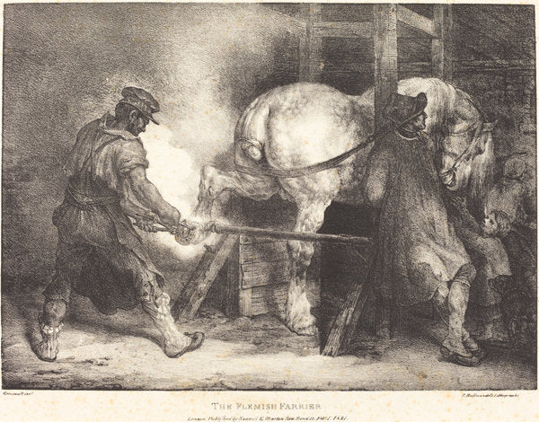 The Flemish Farrier by Théodore Gericault (French, 1791 - 1824), 16X12"(A3)Poster Print