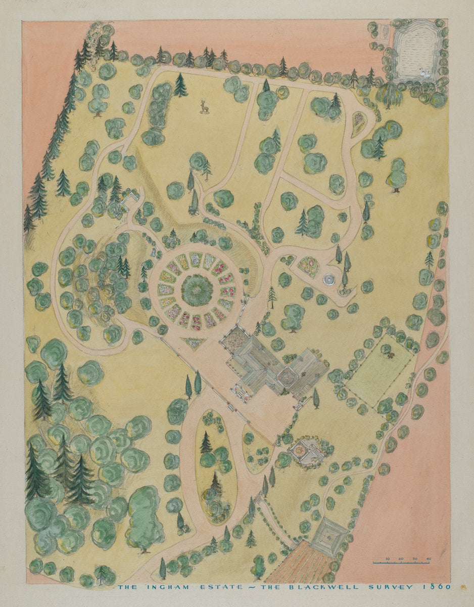 Thomas Ingham Estate by Gilbert Sackerman and Virginia Richards and William Merklin (American, active c. 1935), 16X12"(A3)Poster Print