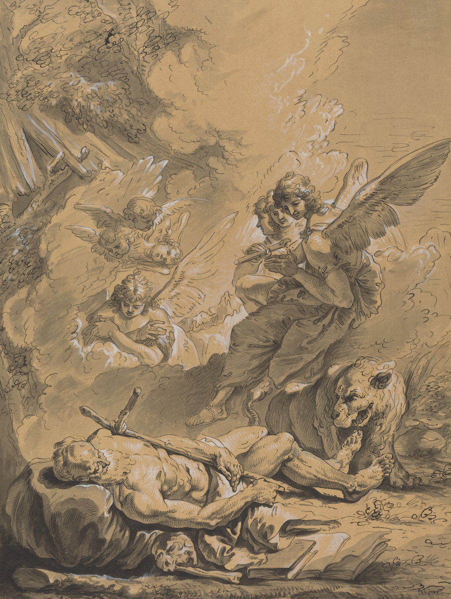 18th century by Follower of Francesco Fontebasso (Death of Saint Jerome), 16X12"(A3)Poster Print