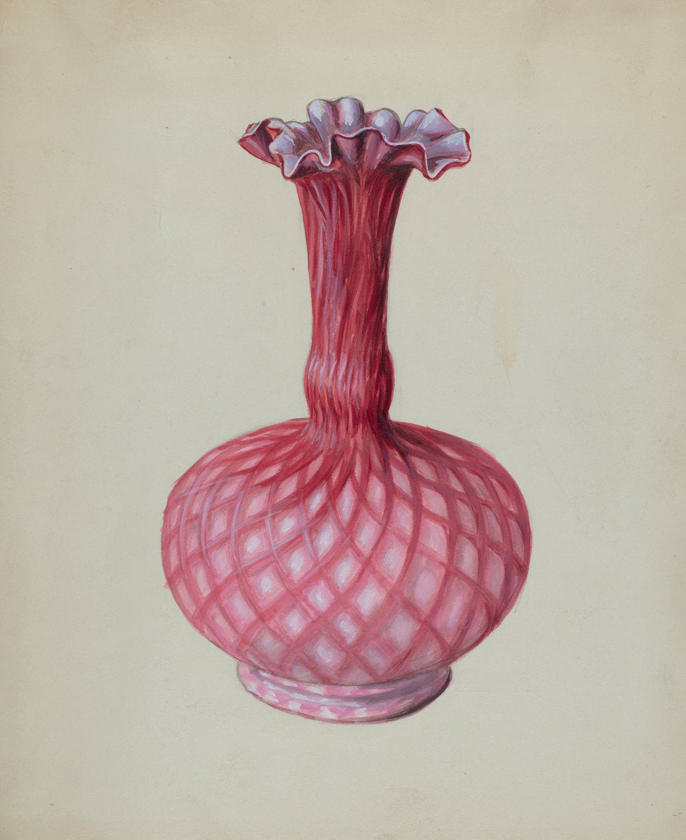 Ornamental Ruby Vase by Robert Stewart (American, active c. 1935), 16X12"(A3)Poster Print