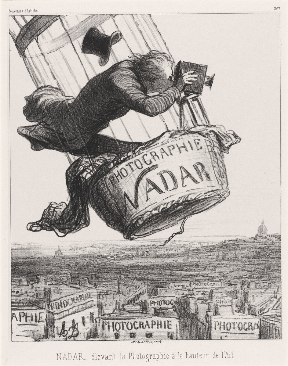 Nadar élevant la Photographie à la hauteur de l'Art by Honoré Daumier (French, 1808 - 1879), 16X12"(A3)Poster Print