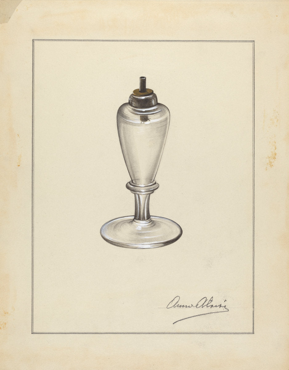 Lamp by Anna Aloisi (American, born c. 1890, died early 1950s), 16X12"(A3)Poster Print