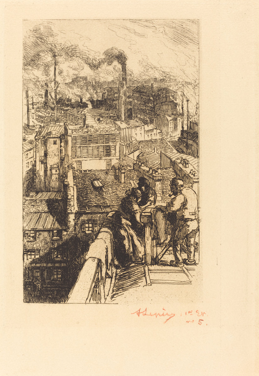 Gobelins Quarter (Le quartier des Gobelins) by Auguste Lepère (French, 1849 - 1918), 16X12"(A3)Poster Print