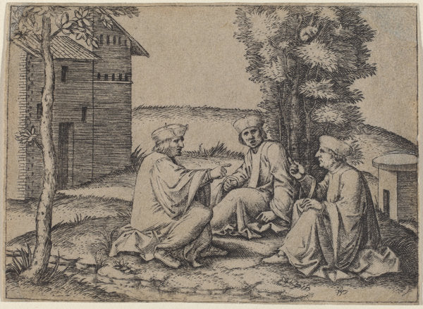 The Three Doctors by Marcantonio Raimondi (Italian, c. 1480 - c. 1534), 16X12"(A3)Poster Print