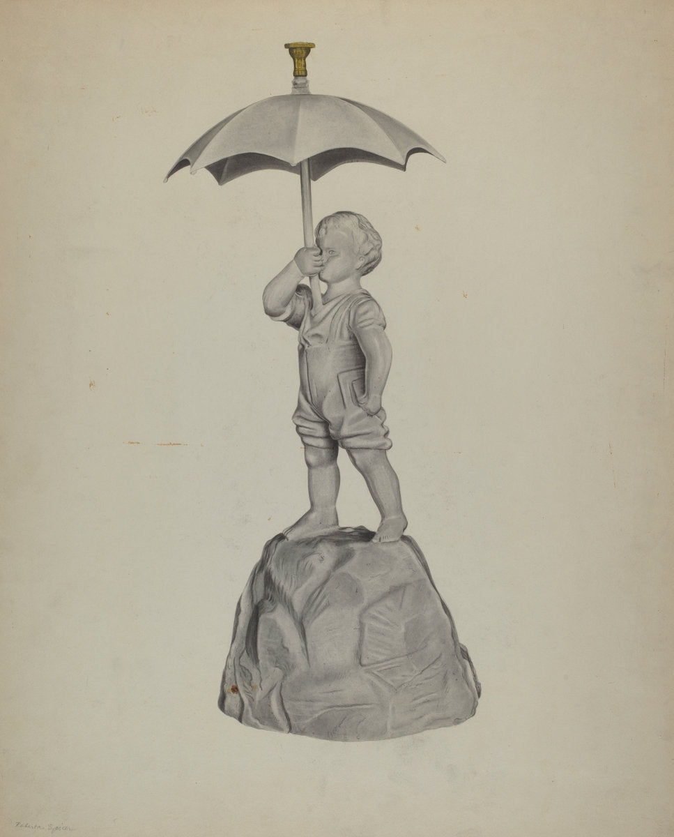 Fountain Figure by Roberta Spicer (American, active c. 1935), 16X12"(A3)Poster Print