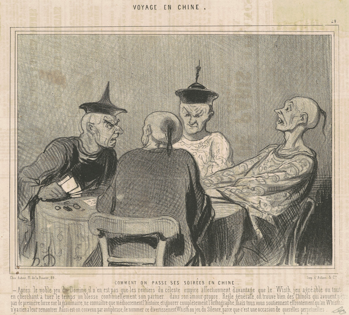Comment on passe ses soirées en chine by Honoré Daumier (French, 1808 - 1879), 16X12"(A3)Poster Print
