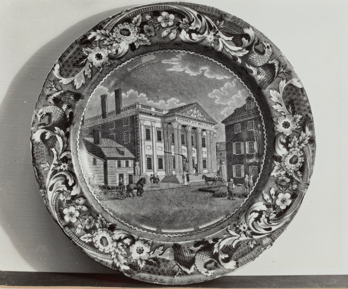 Plate - "Bank of U.S., Philadelphia" by Helmut Hiatt (American, active c. 1935), 16X12"(A3)Poster Print