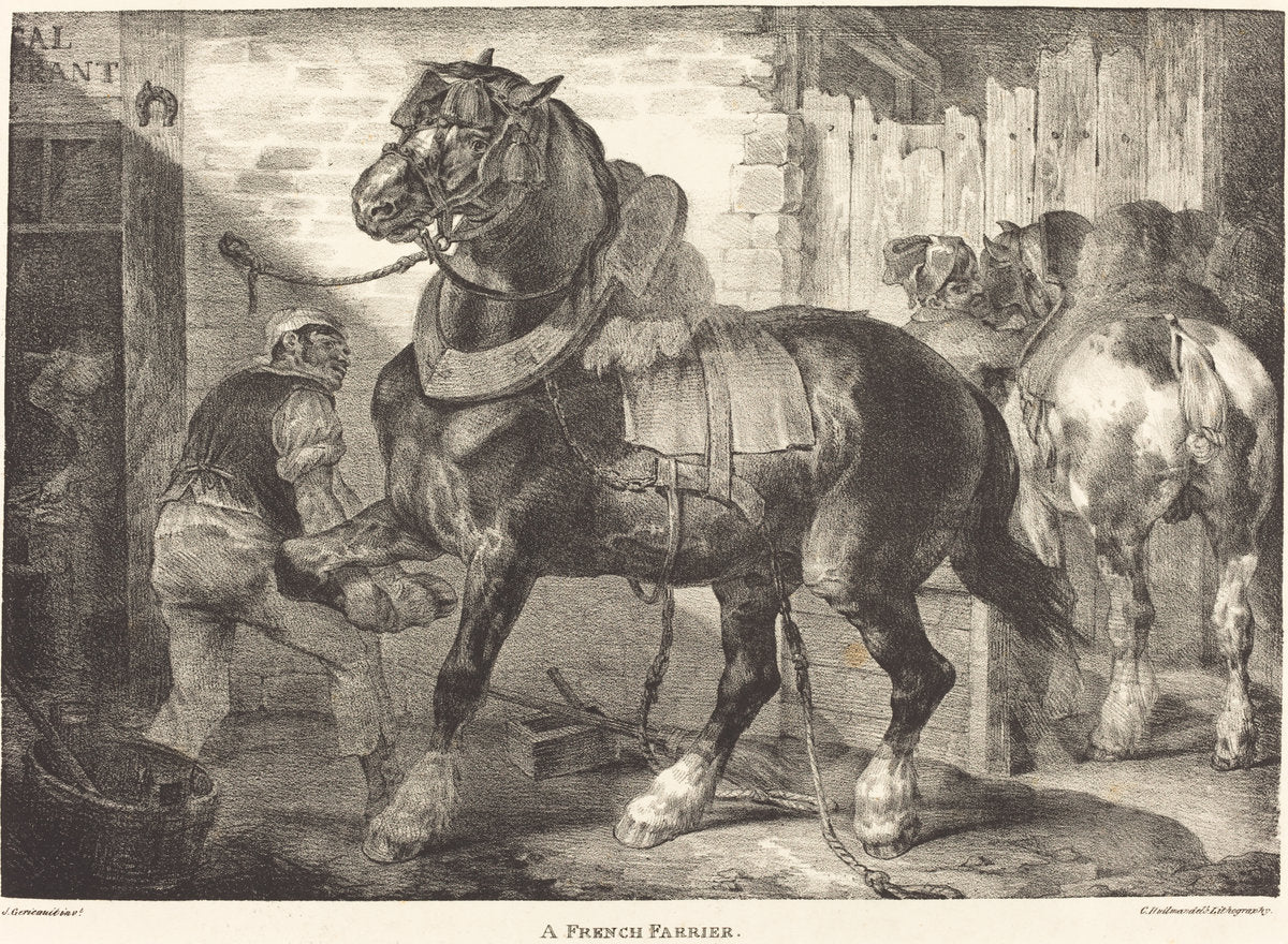 A French Farrier by Théodore Gericault (French, 1791 - 1824), 16X12"(A3)Poster Print