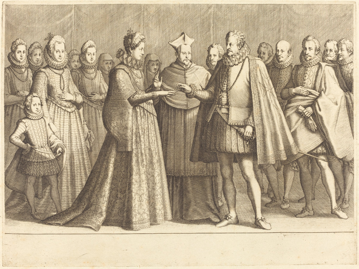 The Marriage of Ferdinando and Christine of Lorraine by Jacques Callot (French, 1592 - 1635), 16X12"(A3)Poster Print