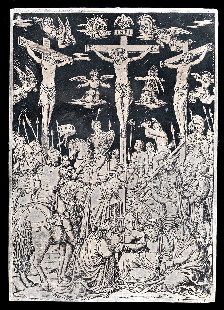 niello plate by Italian 15th Century (Pax, Christ on Cross), 16X12"(A3)Poster Print