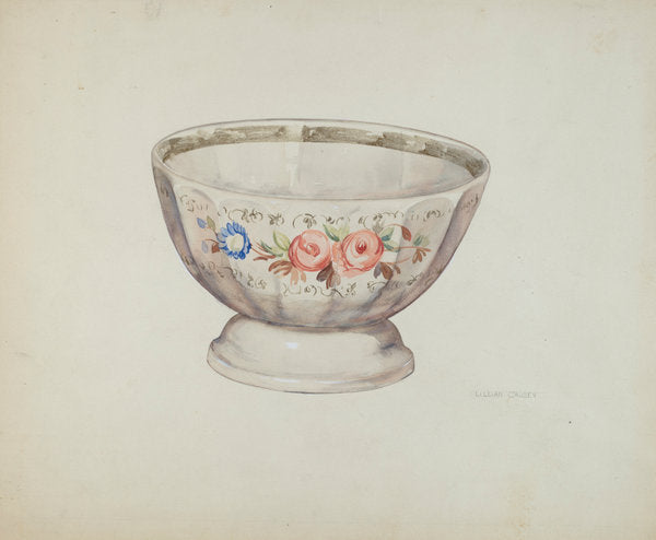 Bowl by Lillian Causey (American, active c. 1935), 16X12"(A3)Poster Print