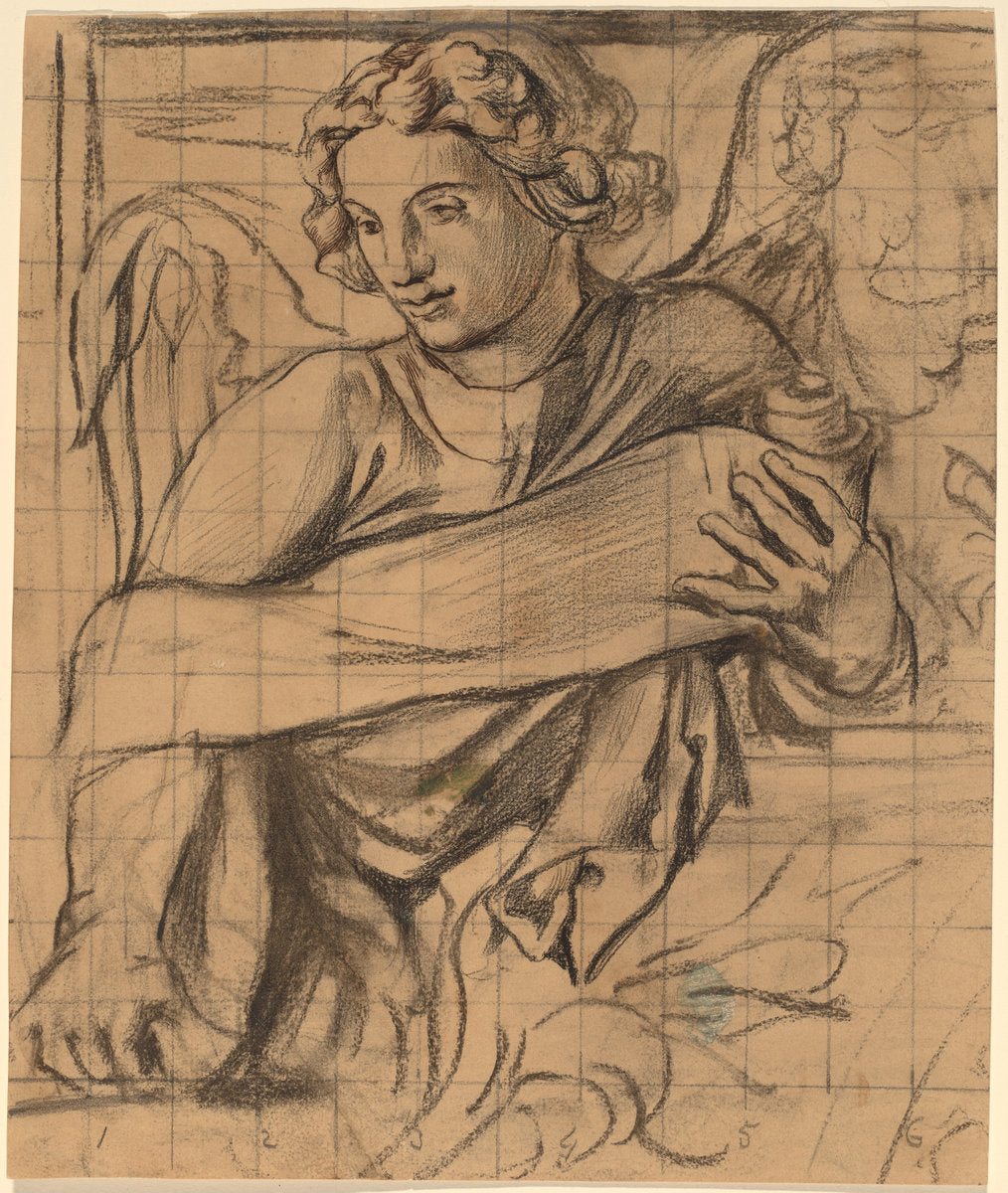 Angel - Trinity Church Mural by John La Farge (American, 1835 - 1910), 16X12"(A3)Poster Print