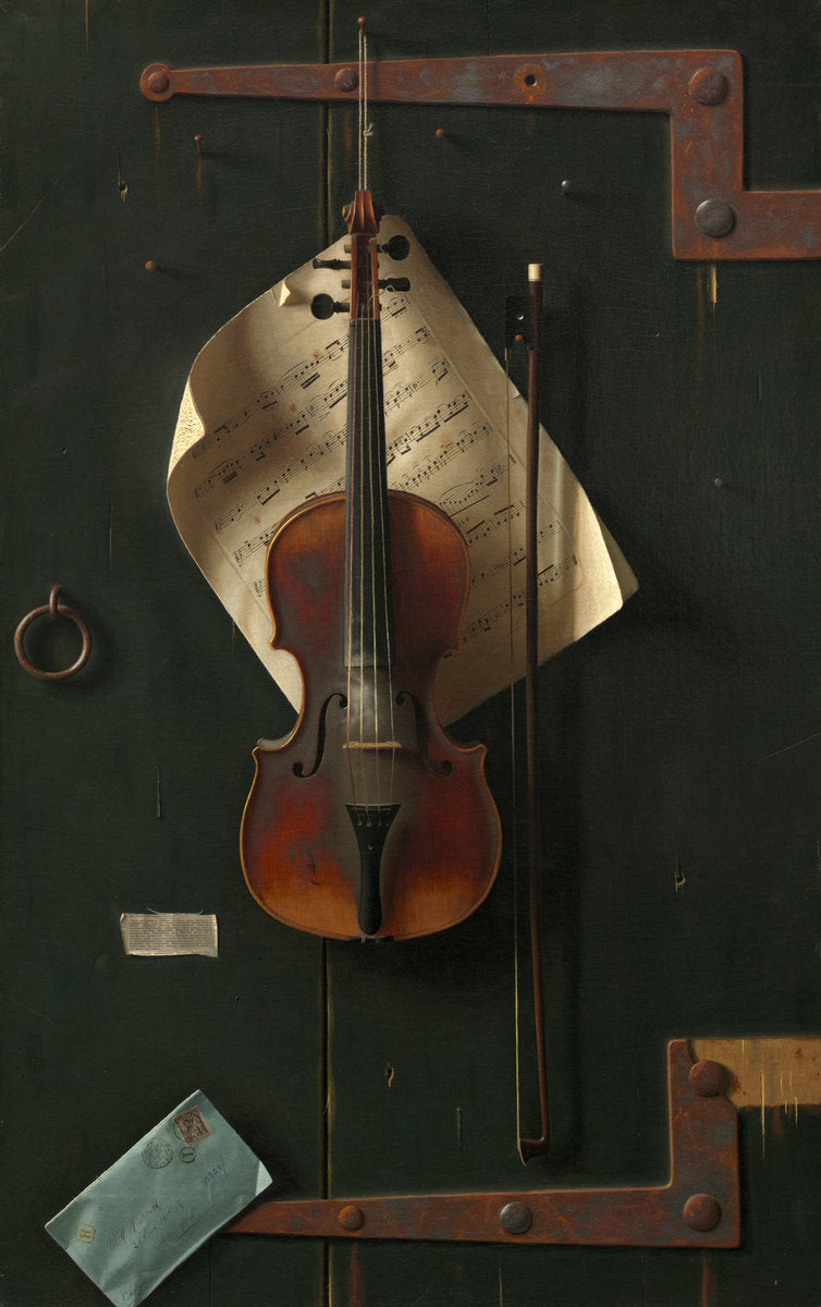 The Old Violin by William Michael Harnett (American, 1848 - 1892), 16X12"(A3)Poster Print