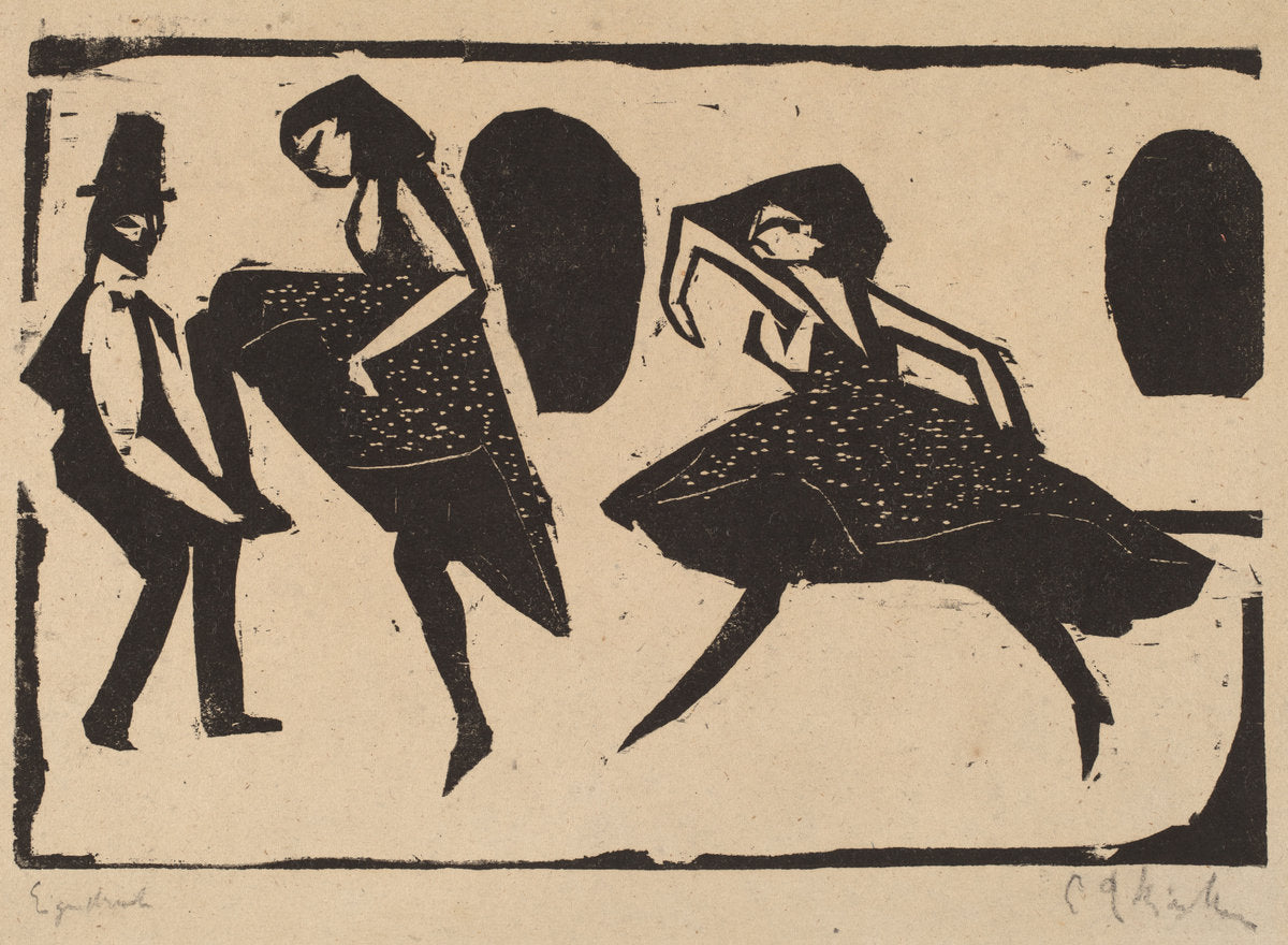 Acrobatic Dance by Ernst Ludwig Kirchner (German, 1880 - 1938), 16X12"(A3)Poster Print
