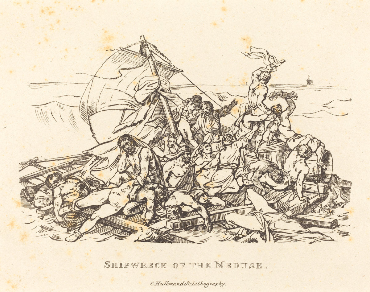 Shipwreck of the Meduse by Théodore Gericault and Nicolas-Toussaint Charlet (French, 1792 - 1845), 16X12"(A3)Poster Print