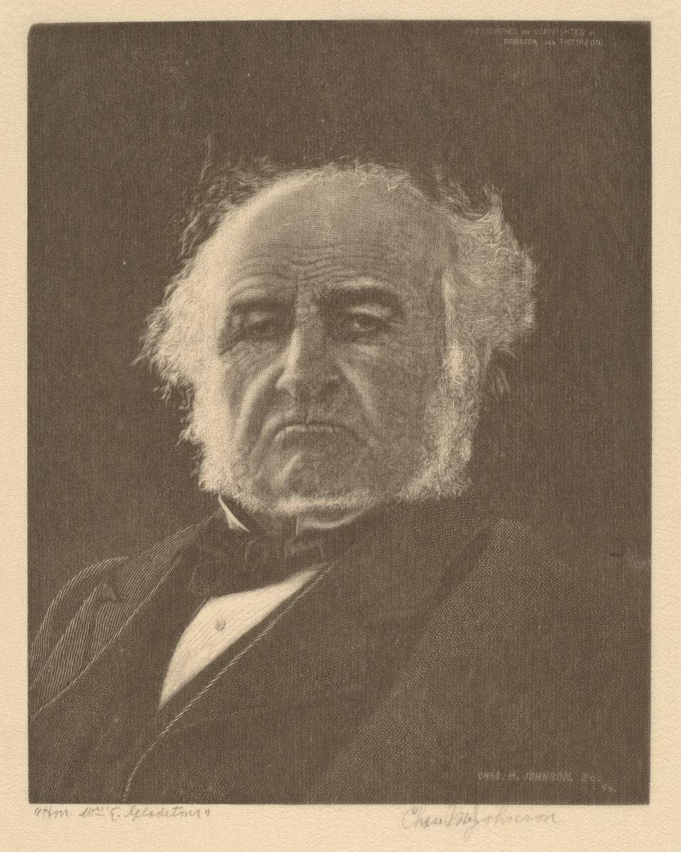 William Gladstone by Charles M. Johnson (American, active 19th century), 16X12"(A3)Poster Print