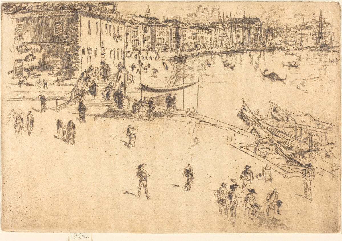 The Riva, No.II by James McNeill Whistler (American, 1834 - 1903), 16X12"(A3)Poster Print