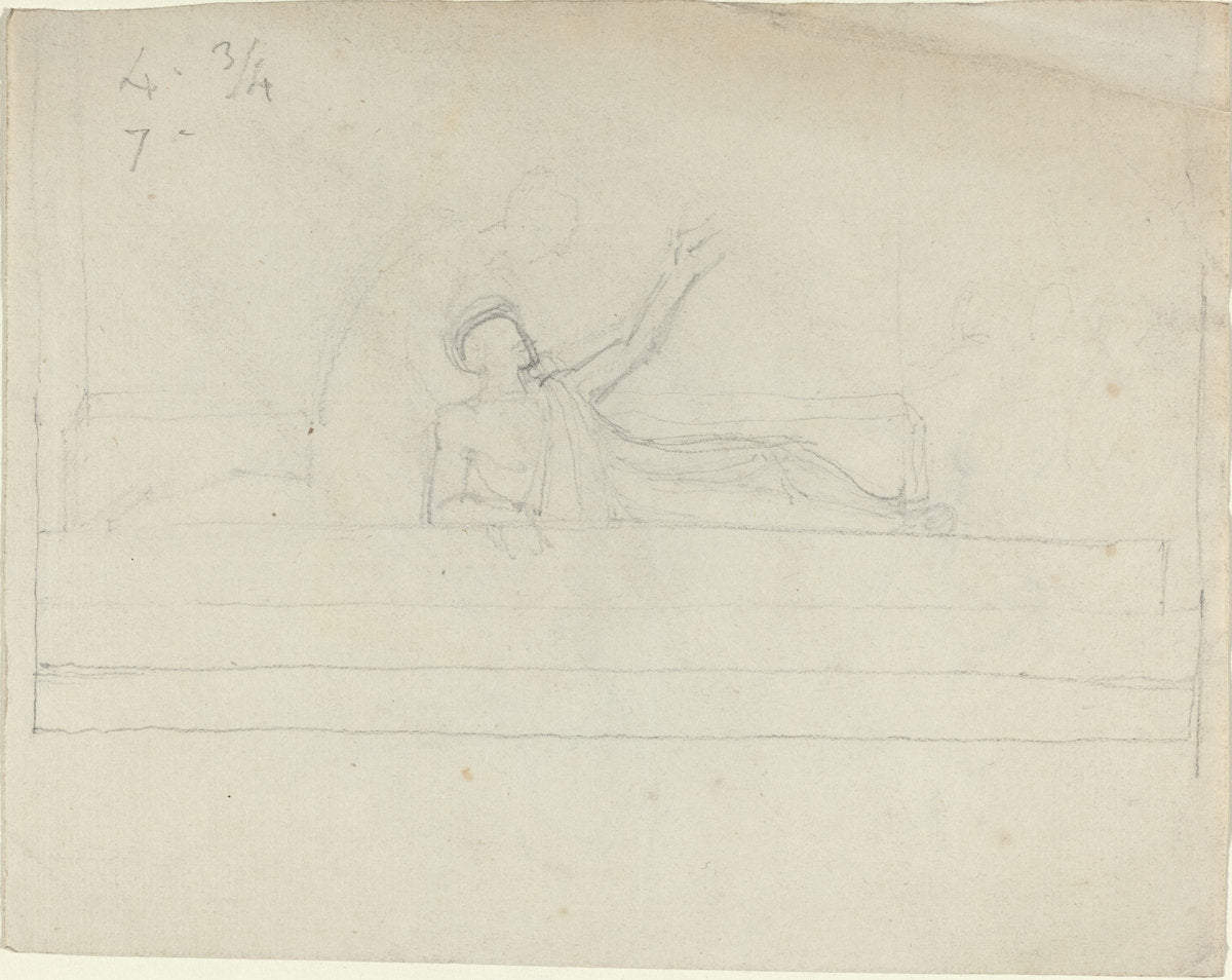 Two Greek Classical Figures by John Flaxman (British, 1755 - 1826), 16X12"(A3)Poster Print