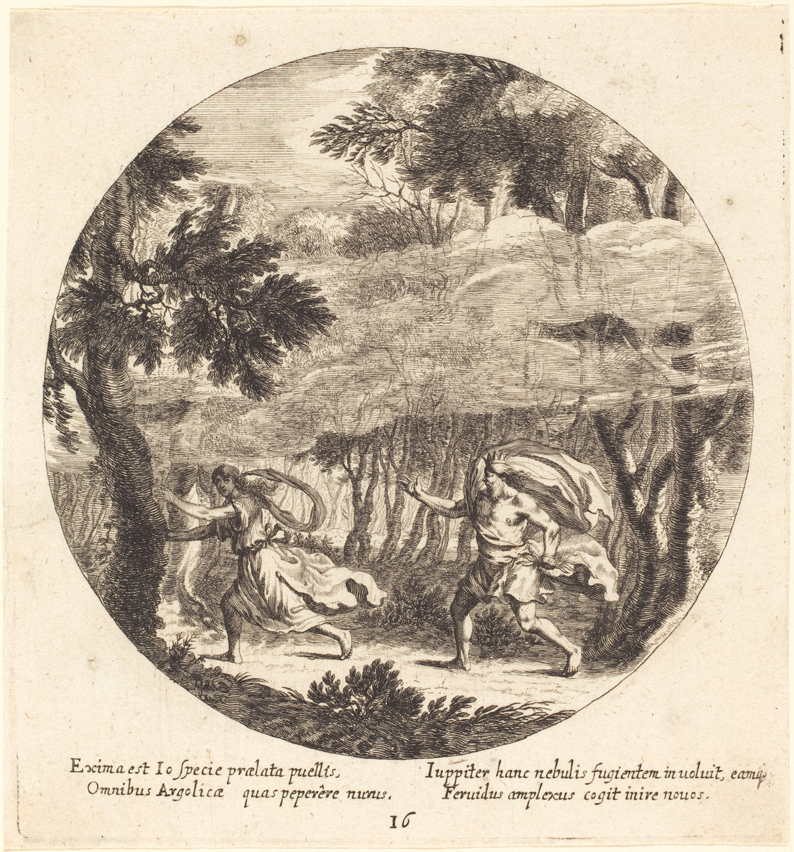 Jupiter and Io by Georg Andreas Wolfgang, the Elder (German, 1631 - 1716), 16X12"(A3)Poster Print