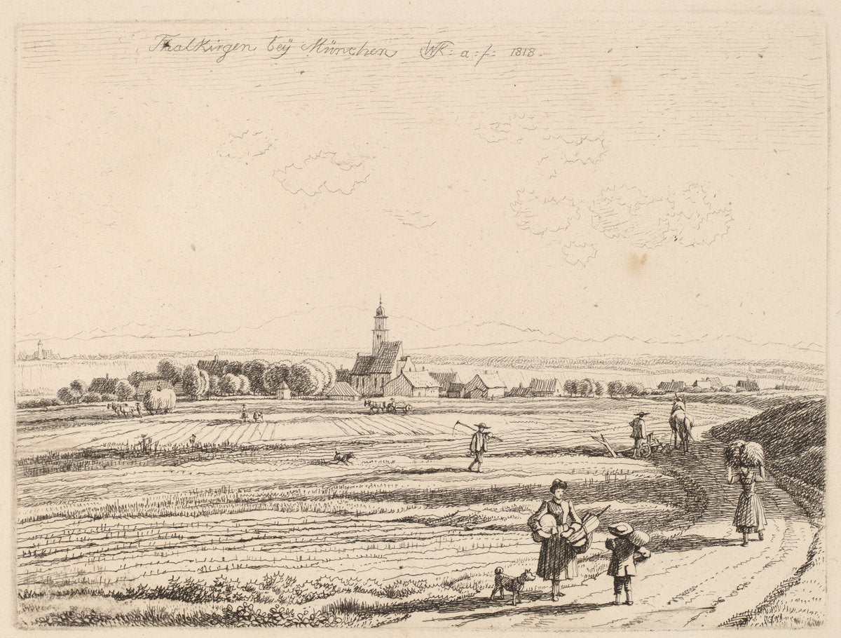 Thalkirchen by Wilhelm von Kobell (German, 1766 - 1853), 16X12"(A3)Poster Print