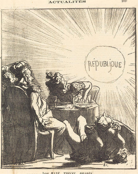 Leur Mané, Thecel, Pharès by Honoré Daumier (French, 1808 - 1879), 16X12"(A3)Poster Print