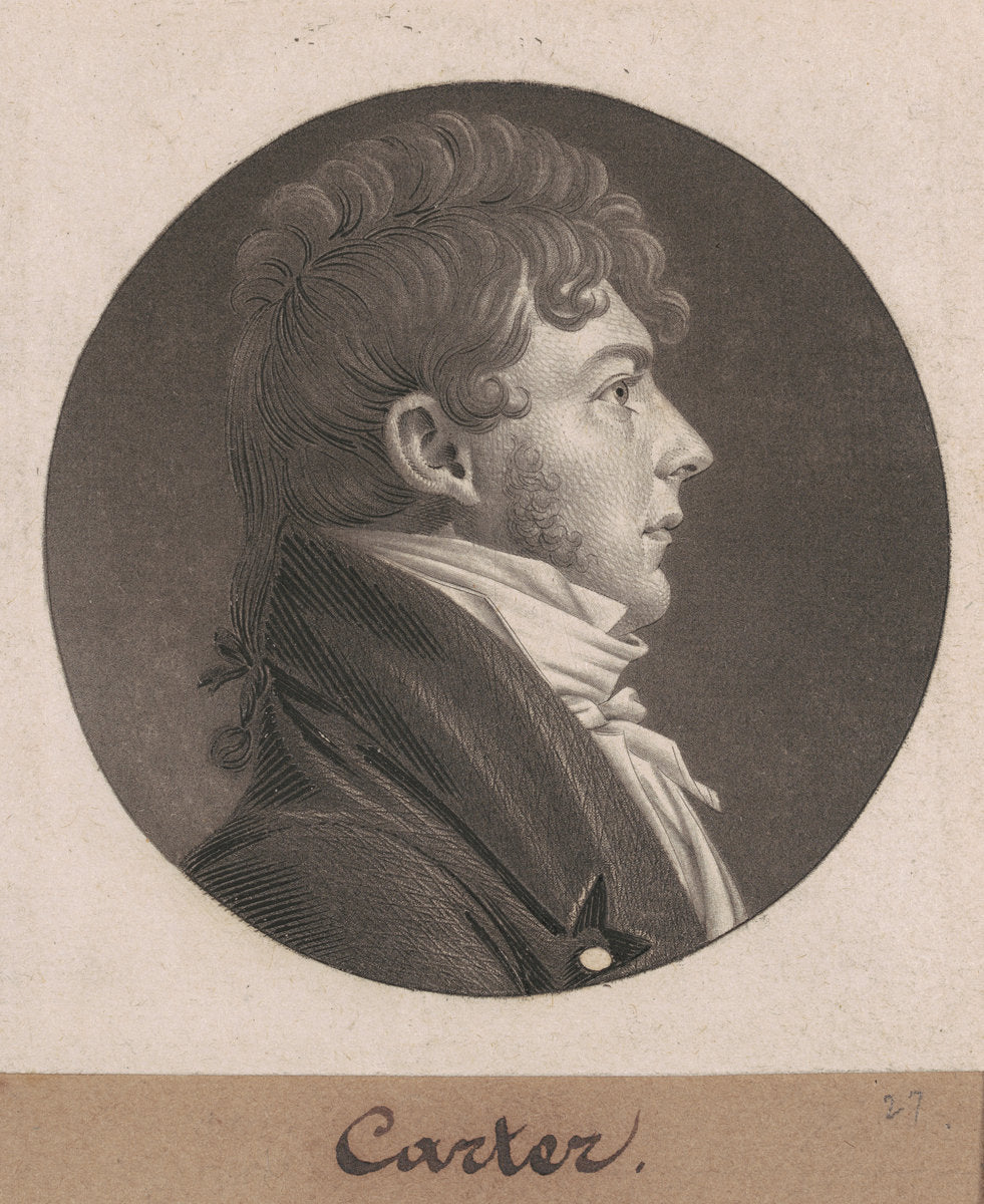 Carter by Charles B. J. Févret de Saint-Mémin (French, 1770 - 1852), 16X12"(A3)Poster Print
