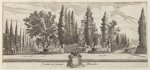 Jardin du Cardinal Montalte by Israël Silvestre (French, 1621 - 1691), 16X12"(A3)Poster Print