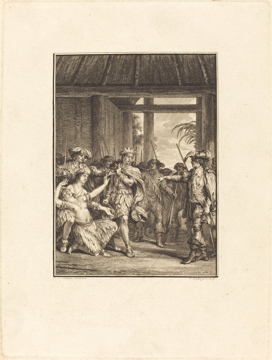 La découverte du nouveau monde by Pietro Antonio Martini after Jean-Michel Moreau (Italian, French school, 1738/1739 - 1797), 16X12"(A3)Poster Print