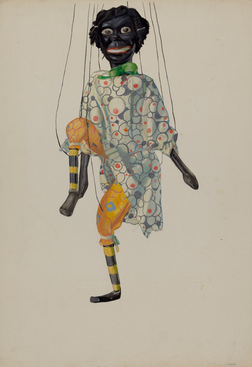 Marionette - "Topsy" by Joseph Shapiro (American, active c. 1935), 16X12"(A3)Poster Print