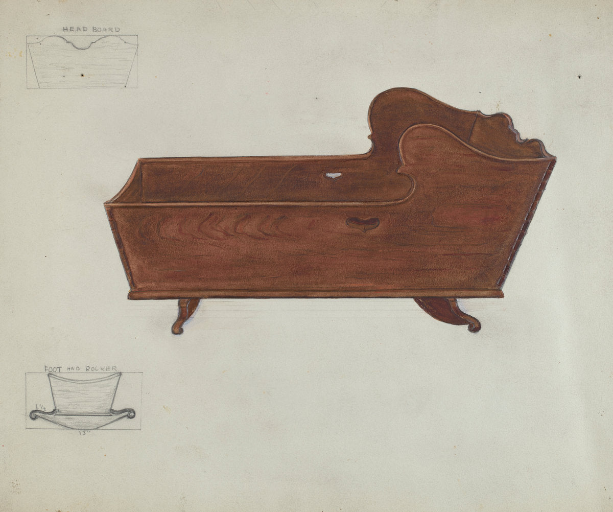 Cradle by Edna C. Rex (American, active c. 1935), 16X12"(A3)Poster Print