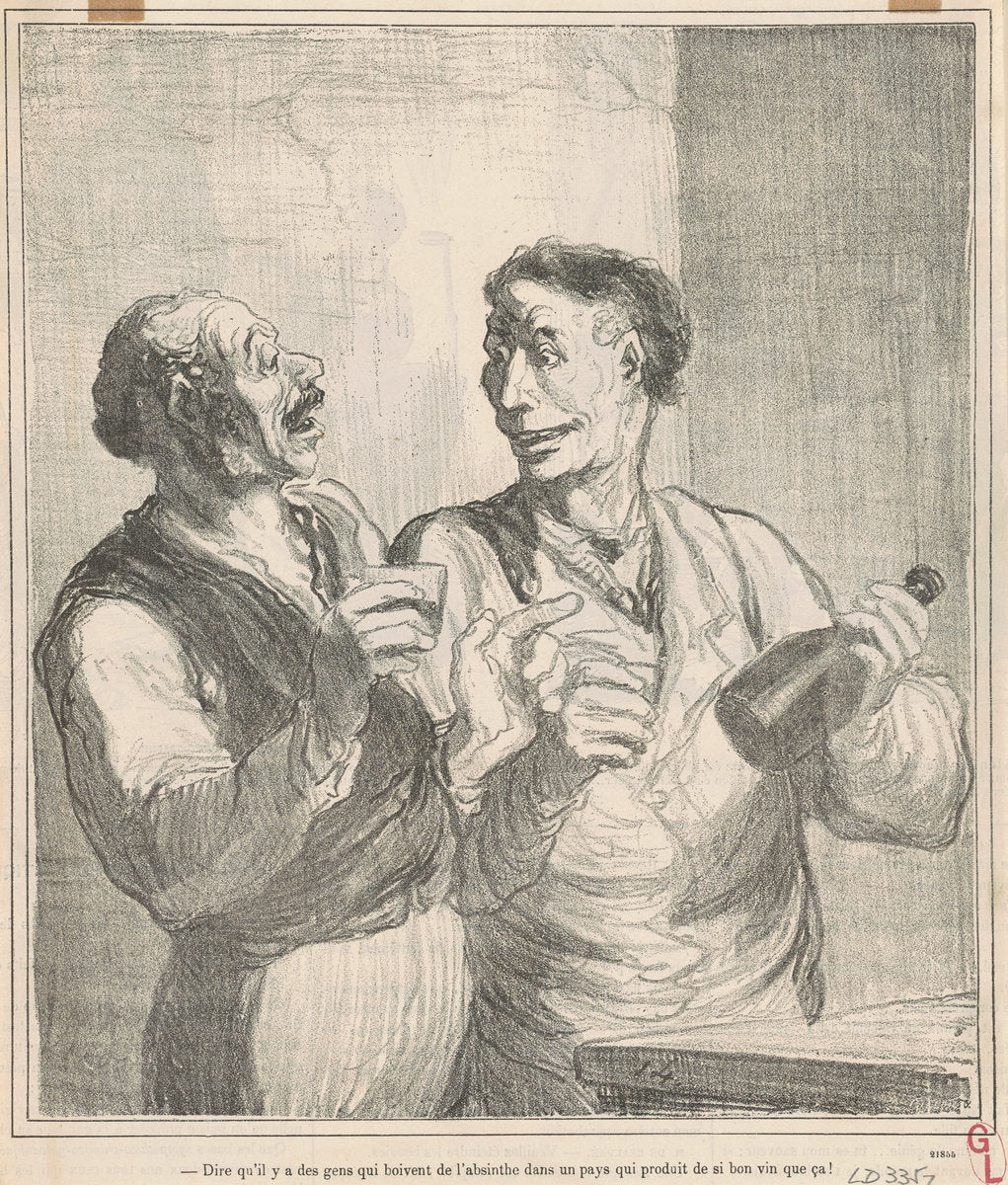 Dire qu'il y a des gens qui boivent de l'absinthe ... by Honoré Daumier (French, 1808 - 1879), 16X12"(A3)Poster Print