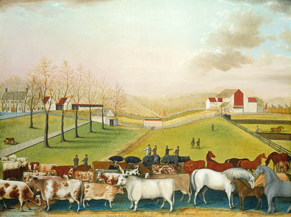 The Cornell Farm by Edward Hicks (American, 1780 - 1849), 16X12"(A3)Poster Print