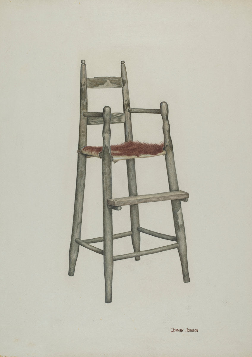 Child's High Chair by Dorothy Johnson (American, active c. 1935), 16X12"(A3)Poster Print