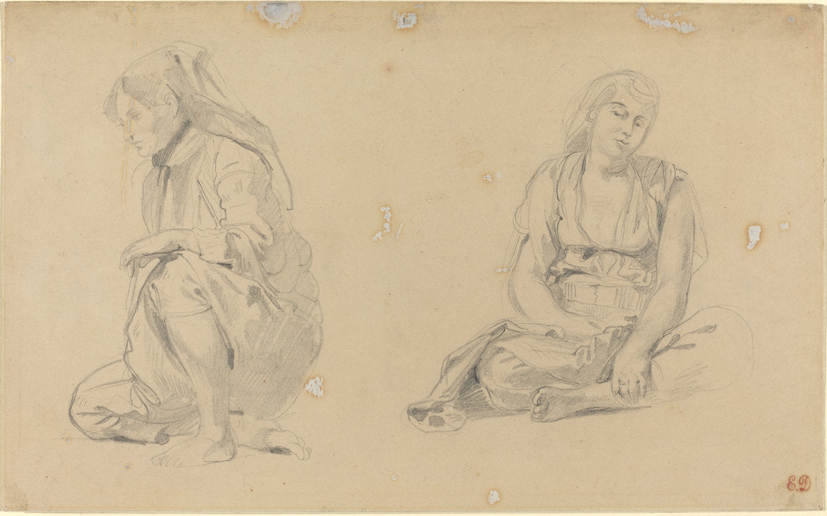 Women of Algiers by Eugène Delacroix (French, 1798 - 1863), 16X12"(A3)Poster Print