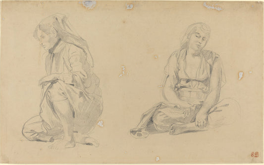 Women of Algiers by Eugène Delacroix (French, 1798 - 1863), 16X12"(A3)Poster Print